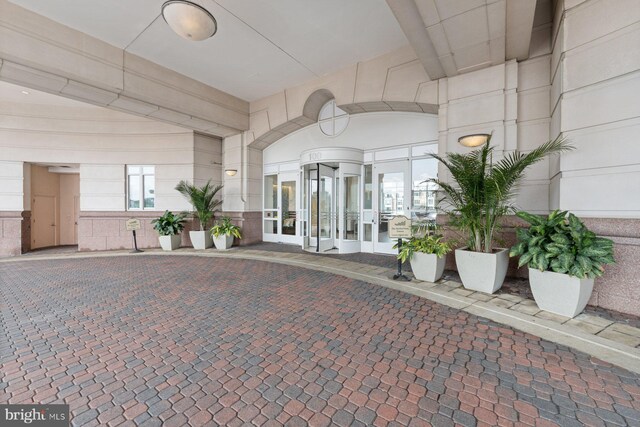 entrance to property with french doors