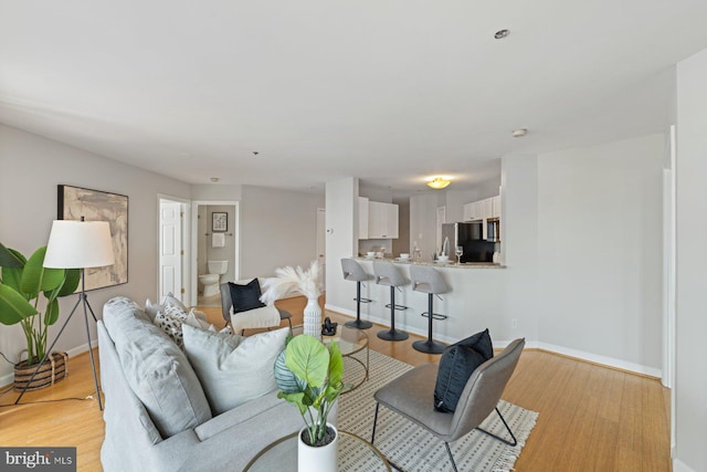 living room featuring light hardwood / wood-style floors