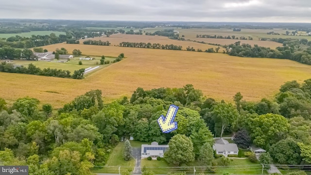 aerial view with a rural view