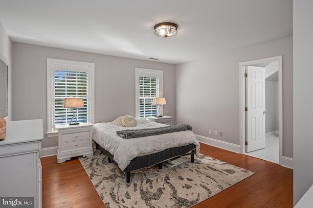 bedroom featuring light hardwood / wood-style floors