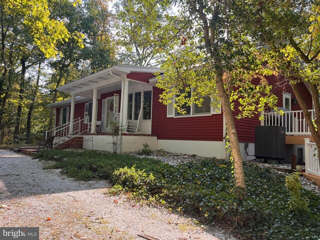 exterior space featuring covered porch