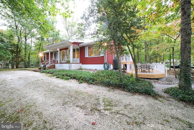 view of front of property with a porch