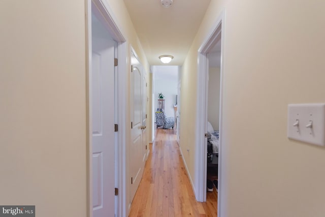 corridor featuring light hardwood / wood-style flooring