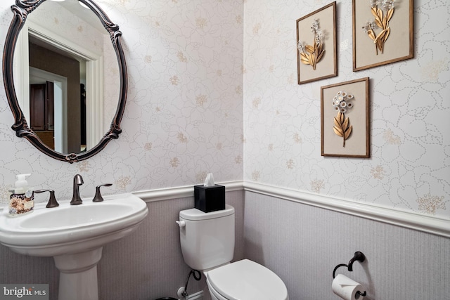 bathroom with sink and toilet