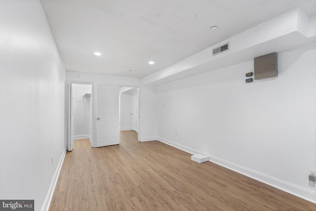 empty room featuring light hardwood / wood-style floors