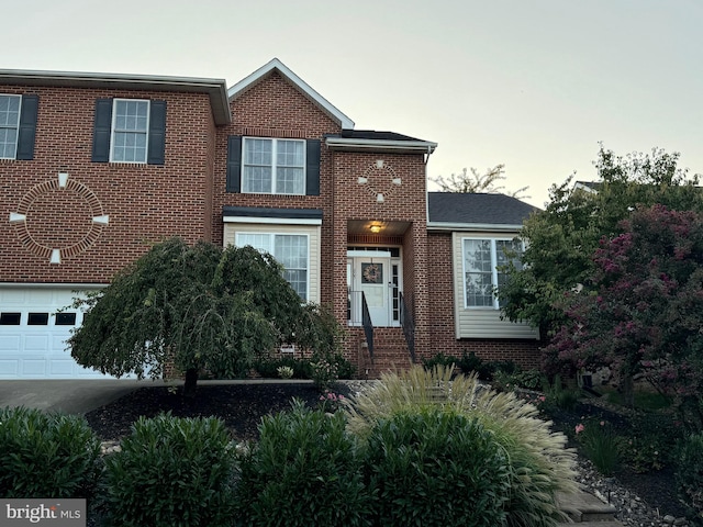 view of front of house with a garage