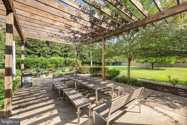 view of patio with a pergola