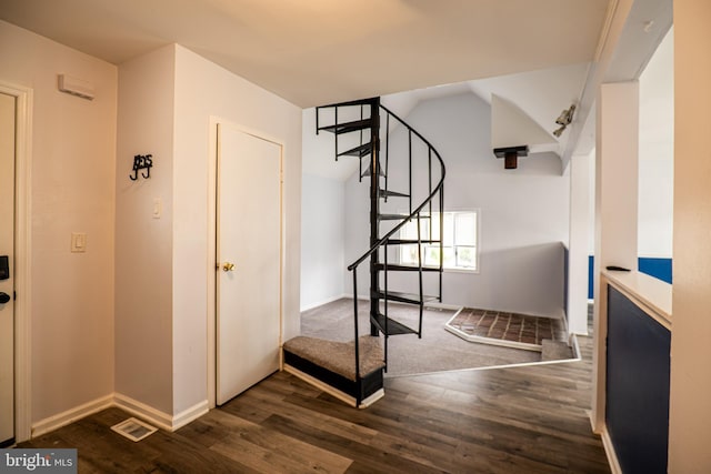 interior space with hardwood / wood-style floors