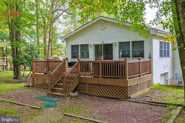 exterior space with a wooden deck