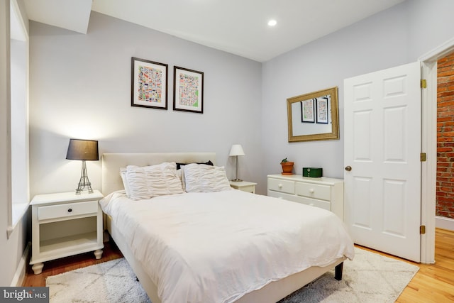 bedroom featuring light hardwood / wood-style flooring