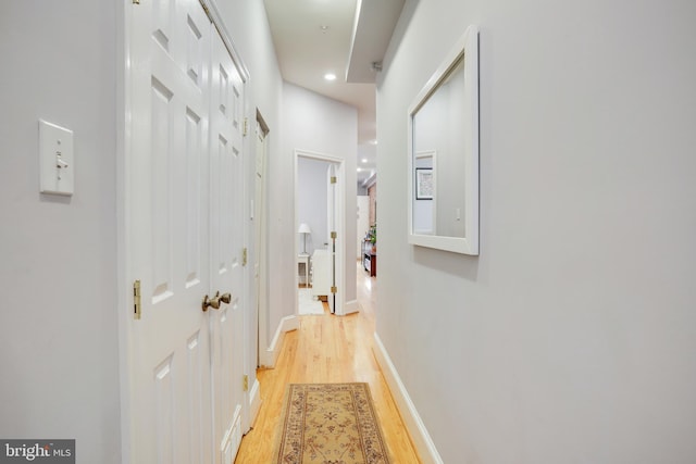 hall featuring light hardwood / wood-style floors