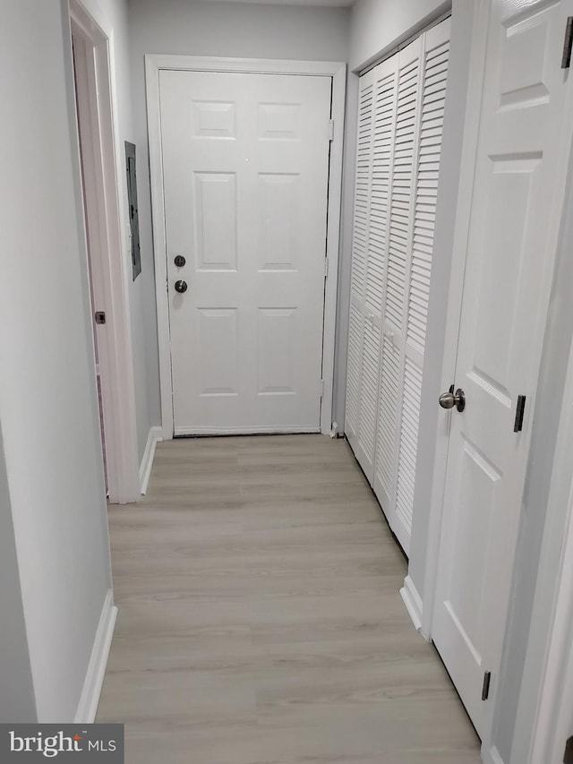 hallway featuring light hardwood / wood-style floors