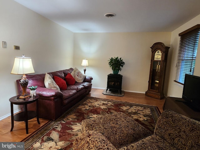 living room featuring hardwood / wood-style flooring