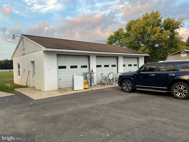 view of garage