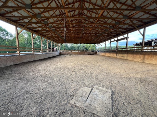 view of horse barn