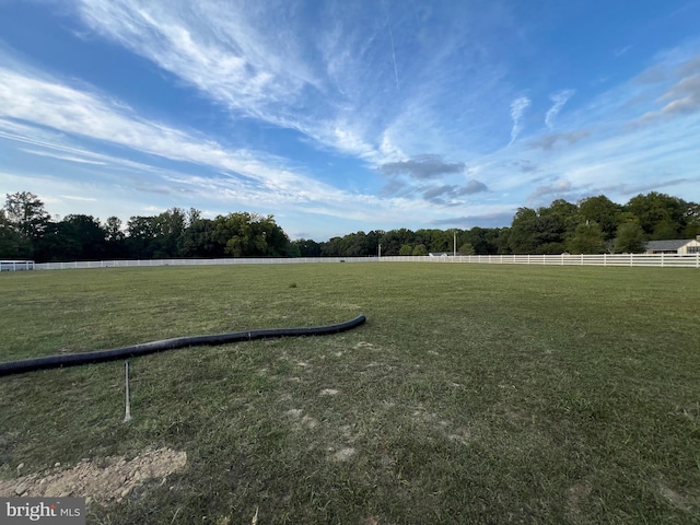 view of yard featuring a rural view