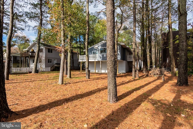 view of yard featuring a deck