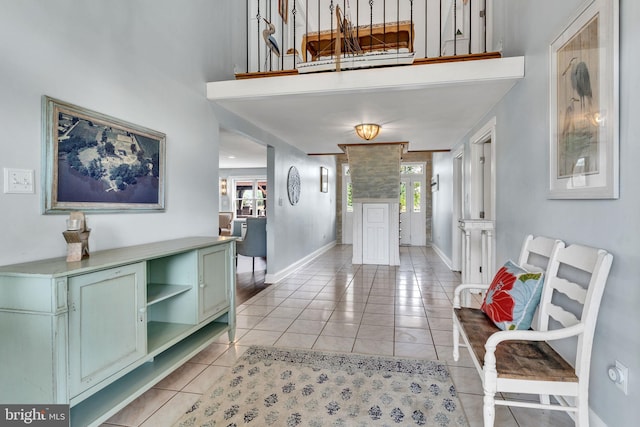 view of tiled foyer entrance