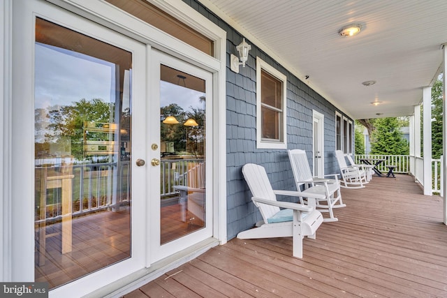 deck with covered porch