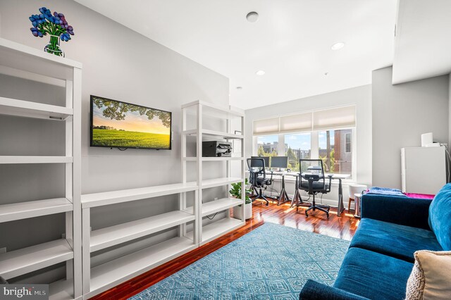 living room featuring hardwood / wood-style flooring