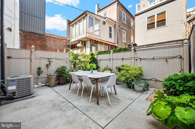 view of patio featuring central AC unit