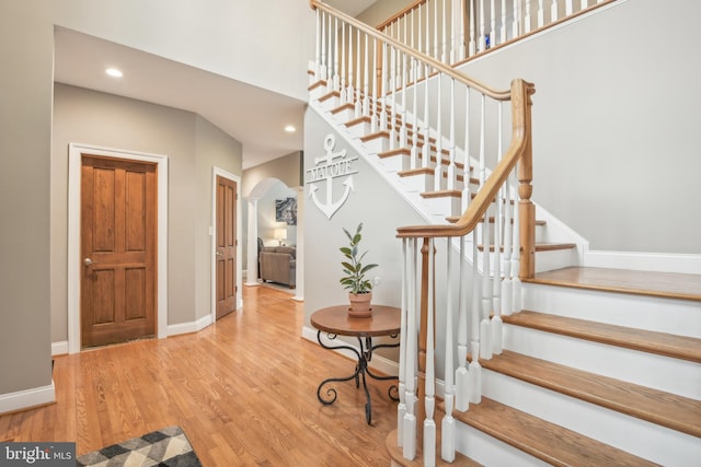 entryway featuring hardwood / wood-style flooring