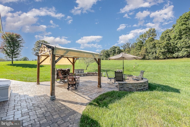 exterior space featuring a gazebo