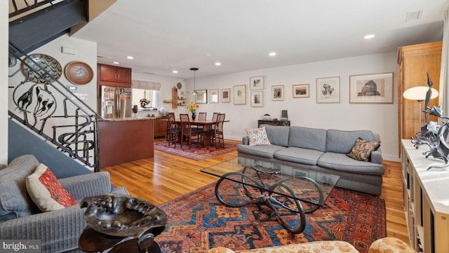 living room featuring hardwood / wood-style floors