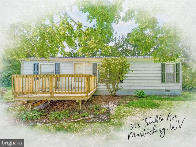 rear view of house with a deck