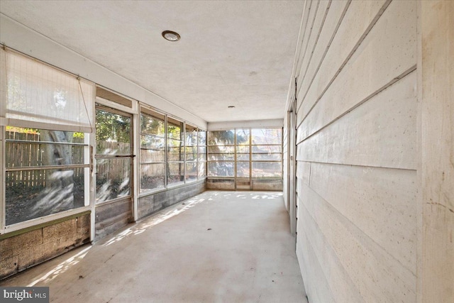 view of unfurnished sunroom