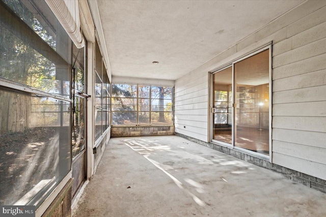 view of unfurnished sunroom