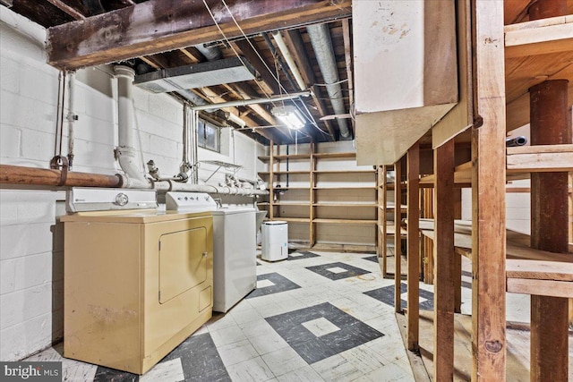 laundry area with washing machine and clothes dryer