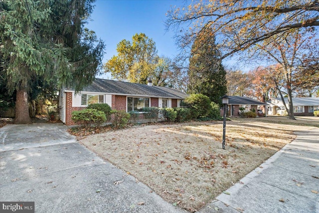 view of single story home