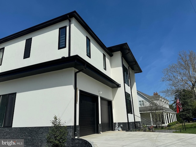 view of home's exterior featuring a garage