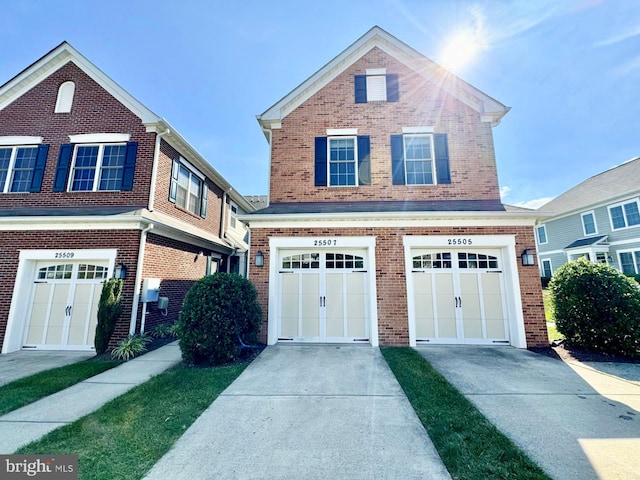 view of front of property featuring a garage