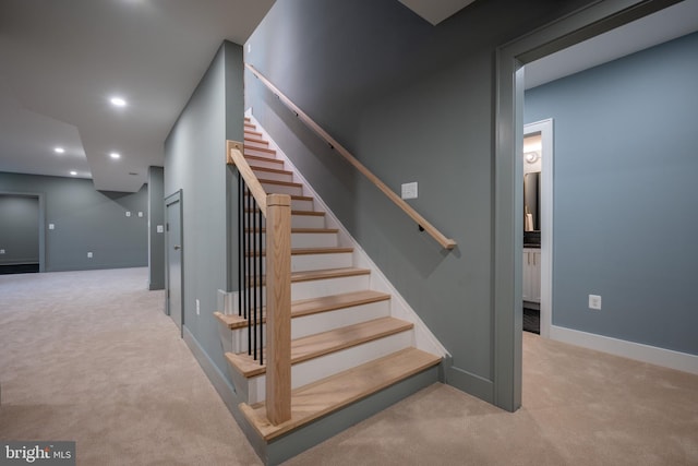 stairway with carpet