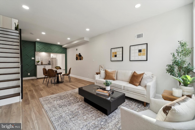 living room featuring hardwood / wood-style floors