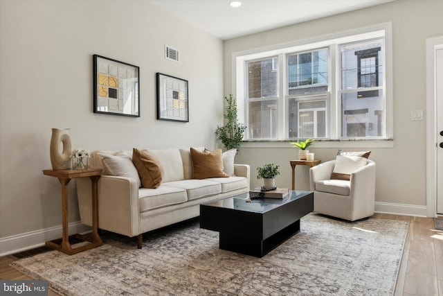 living room featuring hardwood / wood-style floors