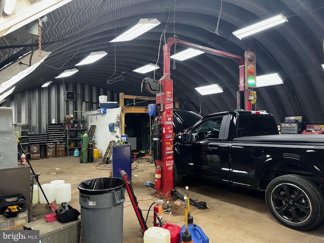 view of garage