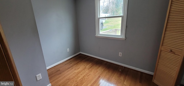 unfurnished bedroom with light hardwood / wood-style flooring