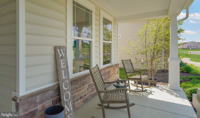 view of patio / terrace featuring covered porch