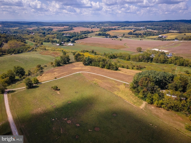 bird's eye view with a rural view