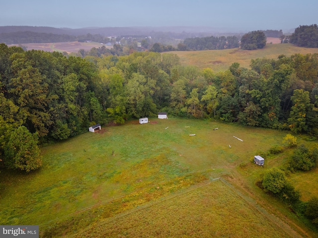 bird's eye view with a rural view