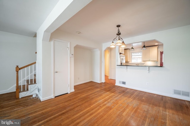 interior space with light hardwood / wood-style flooring