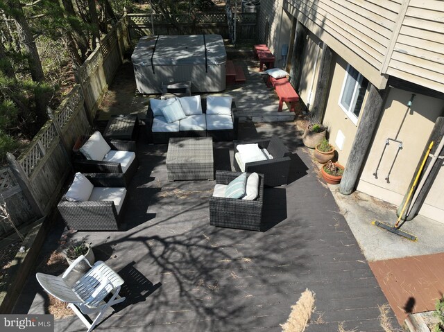 view of patio featuring area for grilling and an outdoor living space