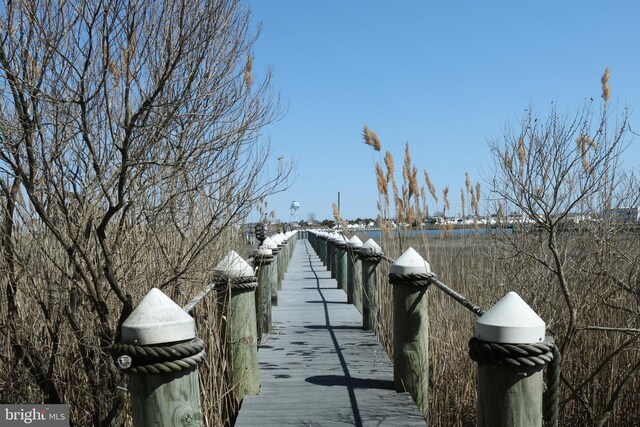 view of dock area