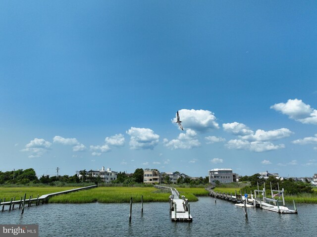 view of water feature featuring a dock