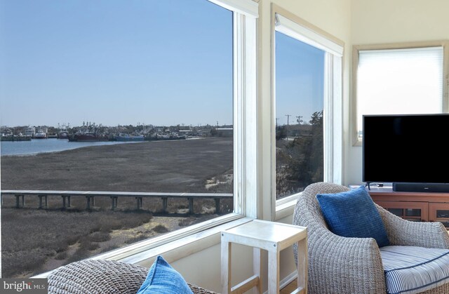 balcony with a water view