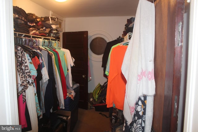 view of walk in closet