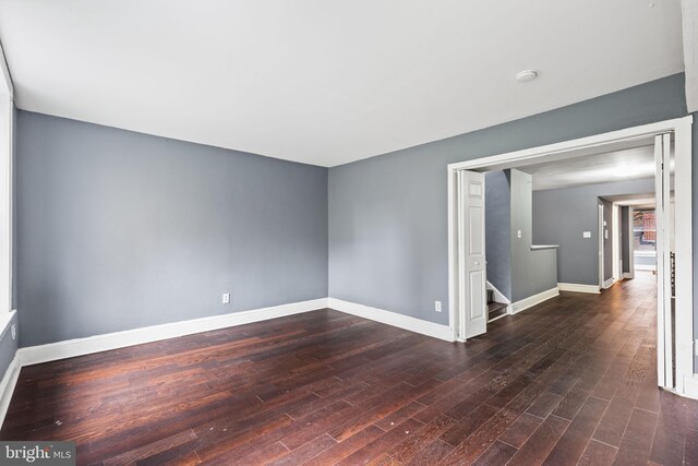 hall featuring dark hardwood / wood-style floors